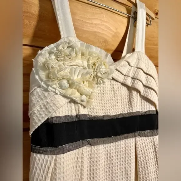 Deletta Corsage midi dress. Creamy white Size Extra Small Sold by Anthropologie - Picture 1 of 9